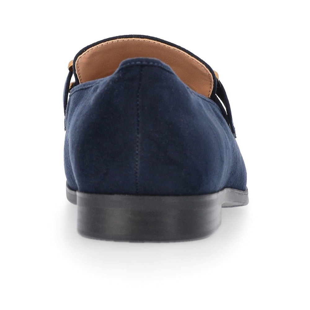 Time and Tru Womens Size‎ 9 Navy Blue Faux Microsuede Buckle Loafers NEW - Picture 4 of 5